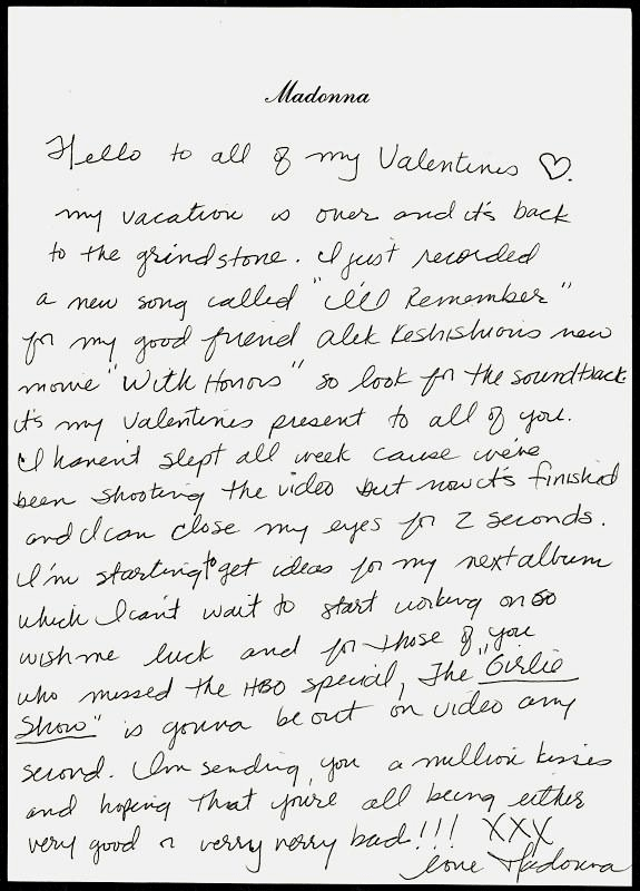 Letra da Madonna Letra da Madonna
