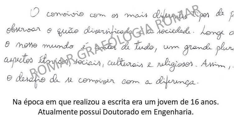 escrita de um jovem
